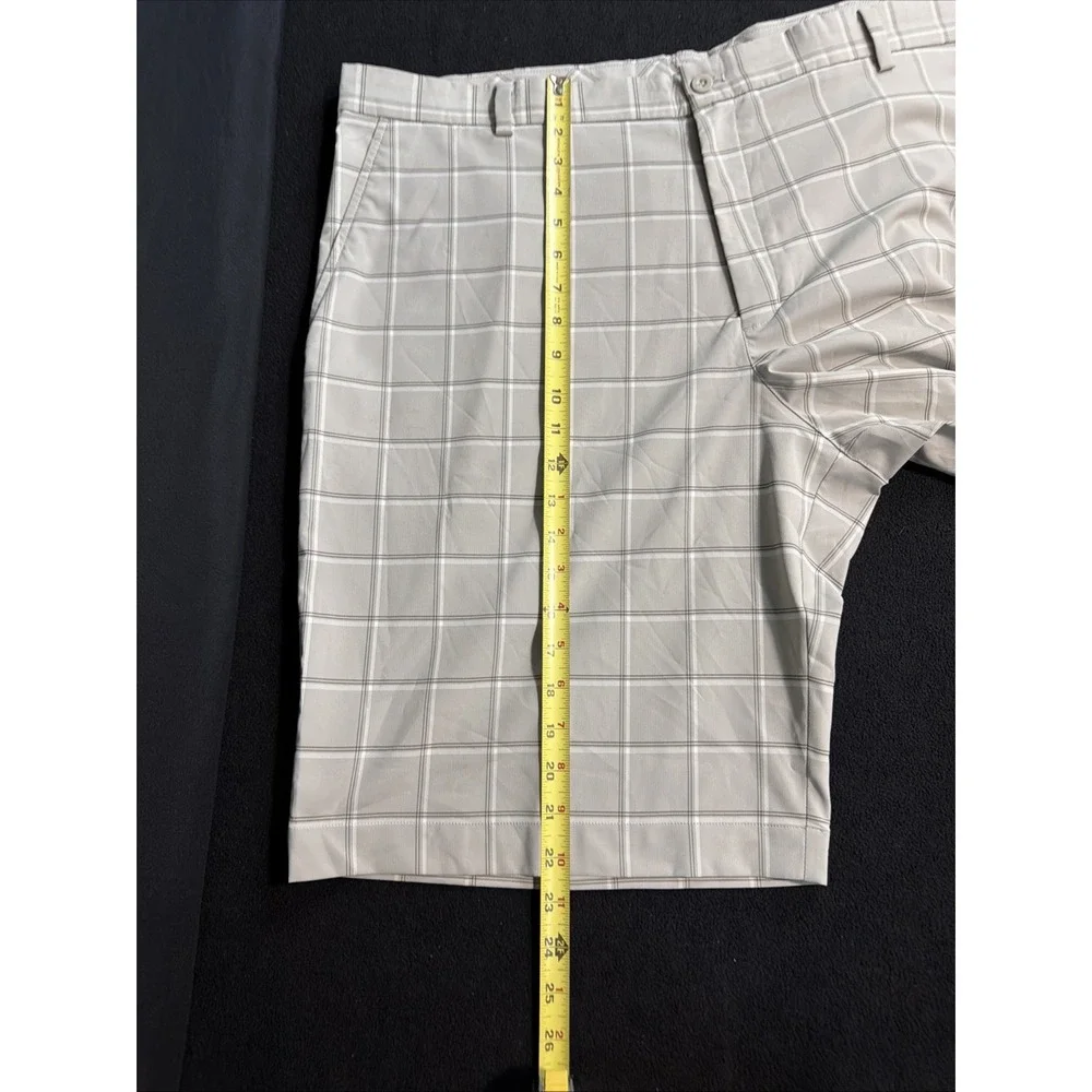 Nike Golf Mens 40/11 Beige Plaid Performance Stretch Golf Shorts Shorts